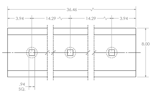HRLO Rollout Bucket Cutting Edge 3 Piece 36.46" Each